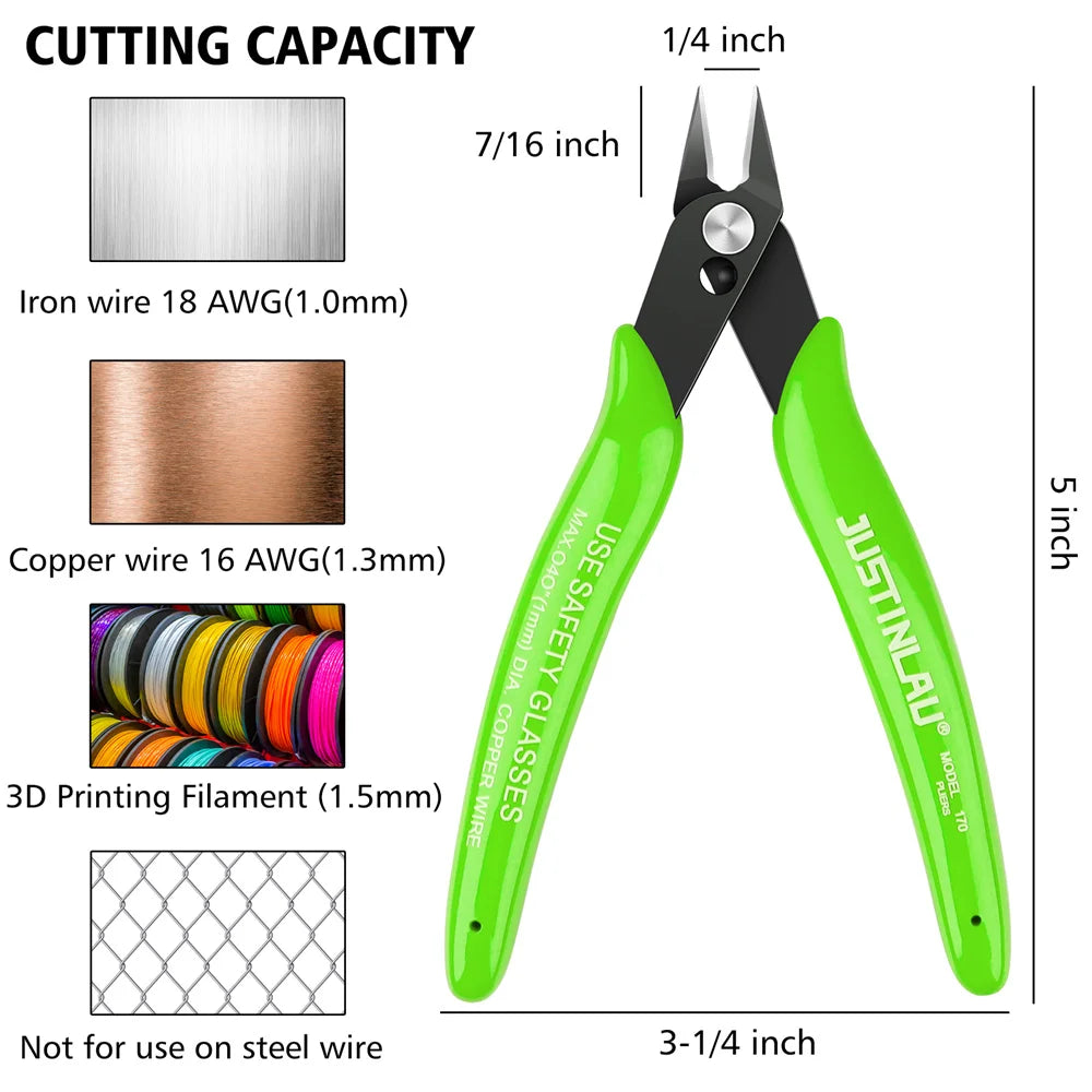 1Pc Universal Pliers Multi Functional Tool Electrical Wire Cable Cutters Cutting Side Snips Flush Carbon Steel Nipper Hand Tools Oasis Select
