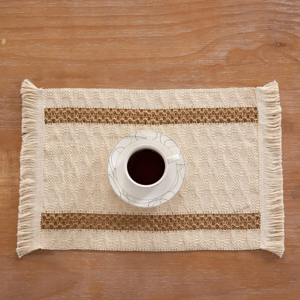 Boho Placemats Macrame Table Decor Natural Cotton Burlap Farmhouse Placemats Home Dining Weddings Home Kitchen Decor Oasis Select 05 30x50cm