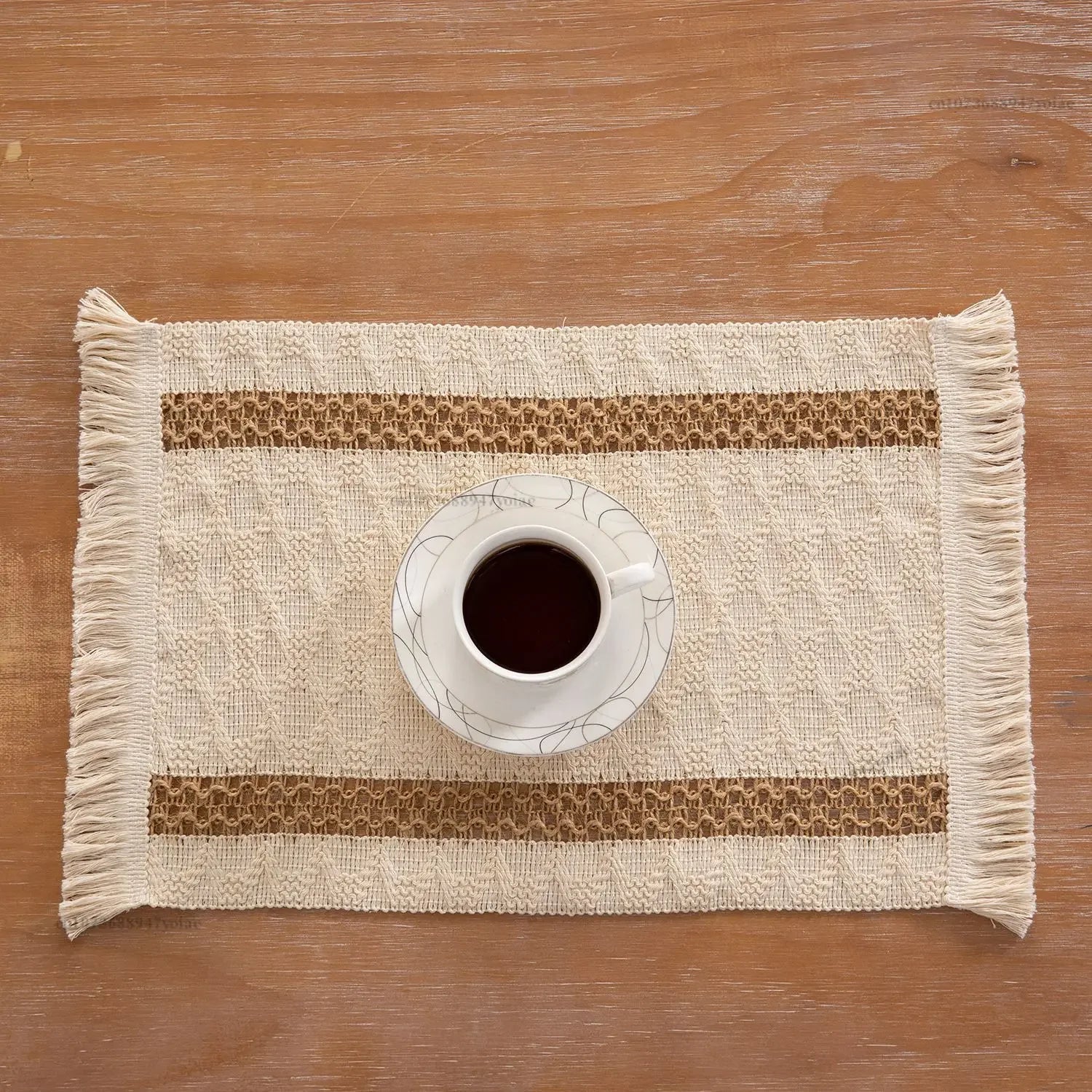 Boho Placemats Macrame Table Decor Natural Cotton Burlap Farmhouse Placemats Home Dining Weddings Home Kitchen Decor Oasis Select 05 30x50cm