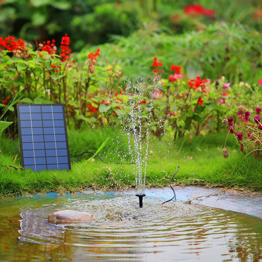 Solar Fountain Pump 2.5W with 6Nozzles and 4ft Water Pipe,Solar Powered Pump for Bird Bath,Pond,Garden and Other Places Oasis Select
