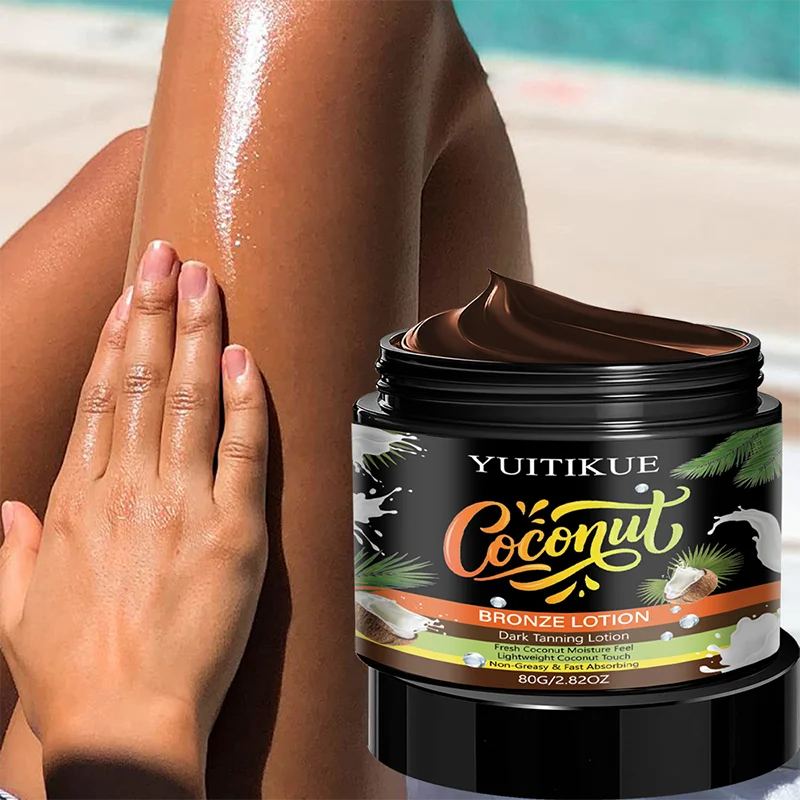 YUITIKUE Coconut Bronze Lotion Dark Tanning Cream Sun-Kissed Glow No Sun Exposure Non-Greasy Fast Absorbing Oasis Select