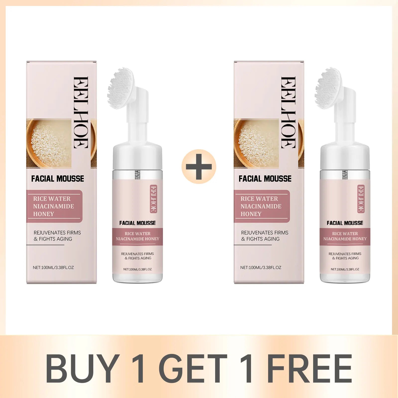 Rice Facial Cleanser Exfoliating Remove Dirt Anti Acne Oil Control Deep Cleansing Pores Shrinking Brightening Cleansing Mousse Oasis Select Buy 1 Get 1 Free