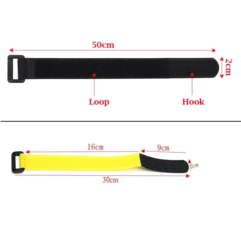 10/60PCS 2*50cm Reusable Fastening Bike Tie Nylon Hook & Loop Durable Multil Purpose Self-adhesive High Quality Strap Cable Ties Oasis Select