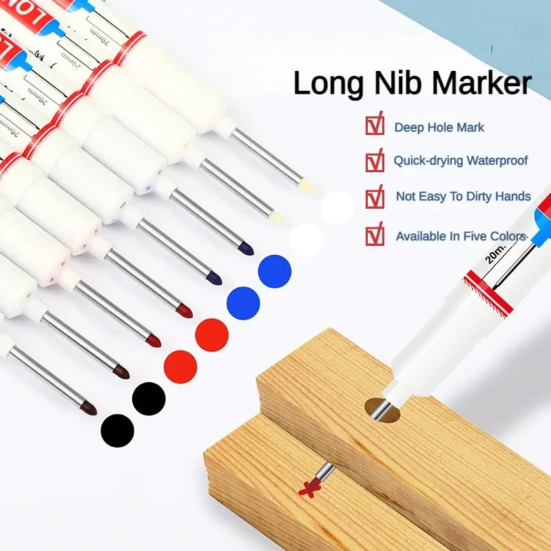 4PCS 20mm Deep Hole Long Nib Multi-Purpose Head Markers for Metal Perforating Pen Woodworking Decoration Art Supplies Oasis Select