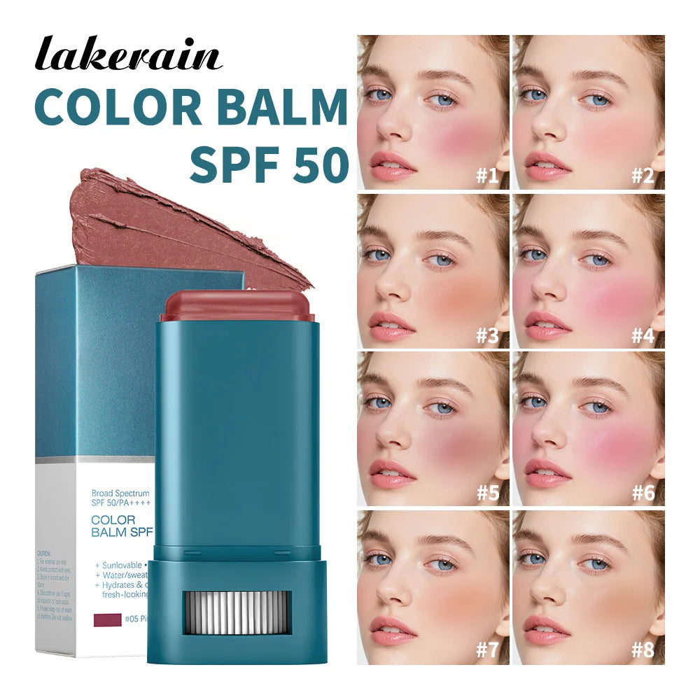 SPF 50 Sunscreen Blusher Long-lasting Color Waterproof Sweat Resistant Velvety-Soft Texture Fresh & Natural Finish Blusher Balm Oasis Select