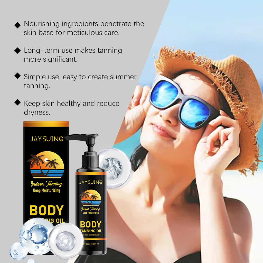 Moisturizing Body Tanning Oil Intensifier Get a Faster Darker Sun Tan Sunless Skin Tanning Oil for Face Body Summer Self Tanner Oasis Select