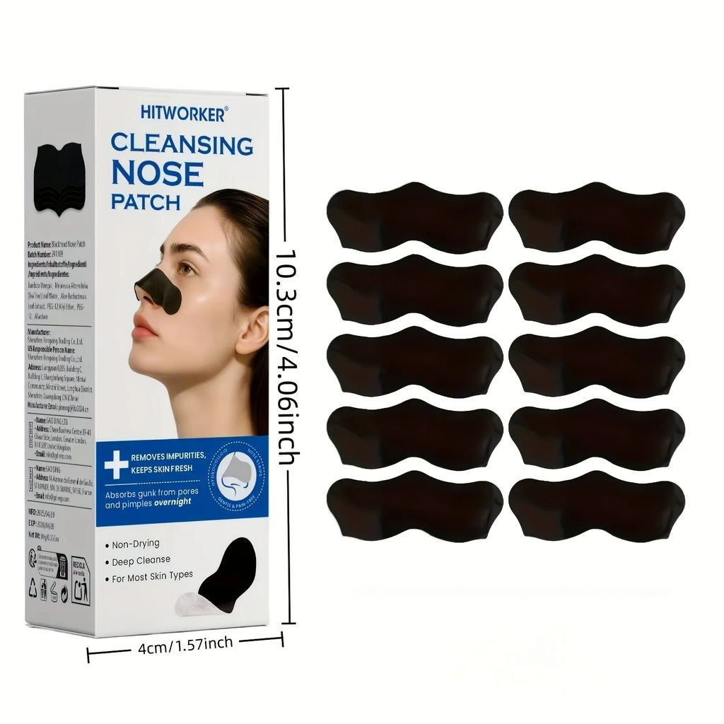 10pcs Deep Cleansing Nose Strips - Hypoallergenic, Rosemary Scented, for All Light Beige Types, Unisex Adult Facial Pore Cleansi Oasis Select