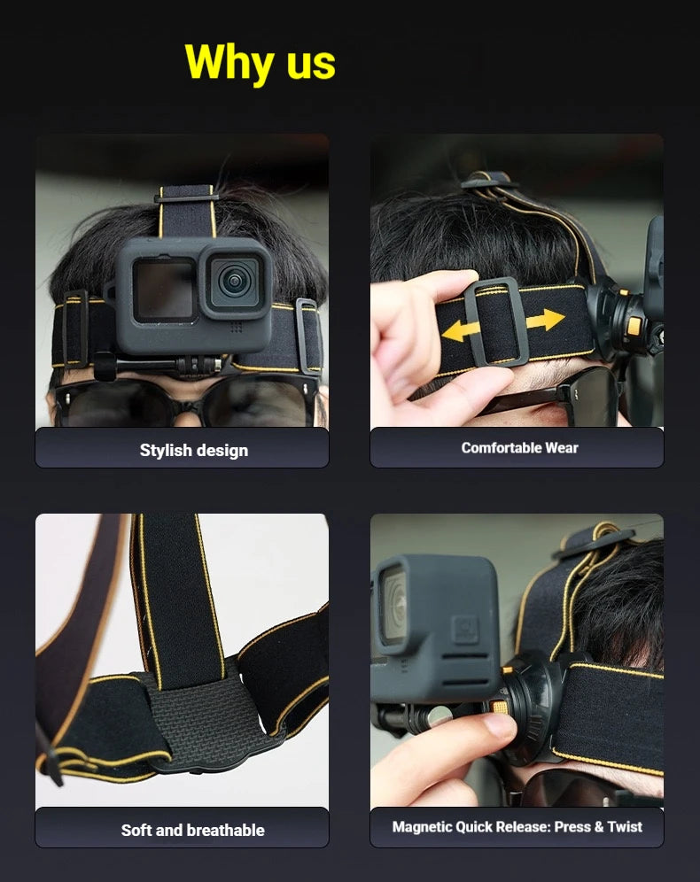 Magnetic Head & Chest Mount for DJI Osmo & Insta360 Cameras