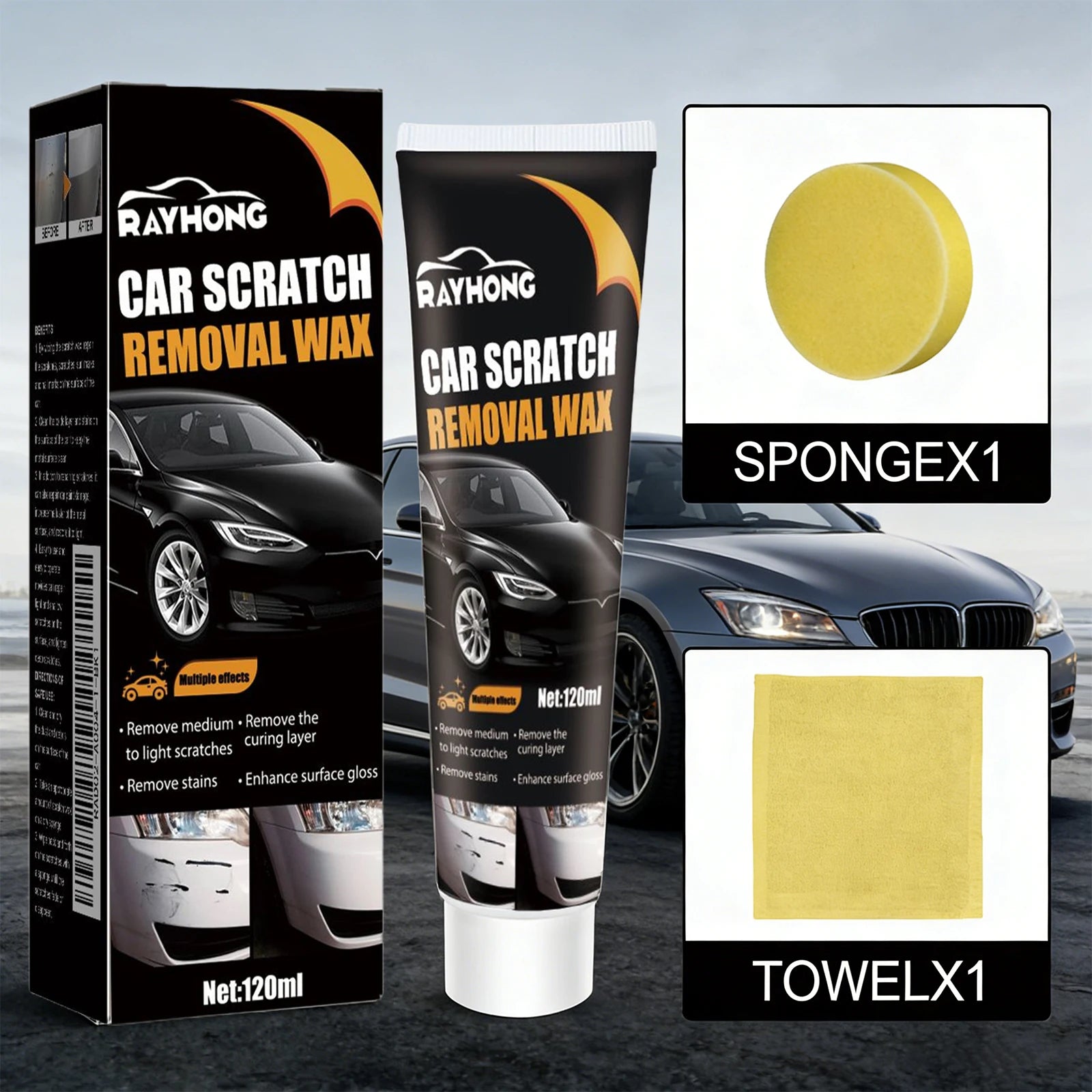 Car Scratch Remover Wax – Paint Protection & Polishing Compound, Restore Shine & Repair Surface Scratches, Auto Body Care Kit Oasis Select