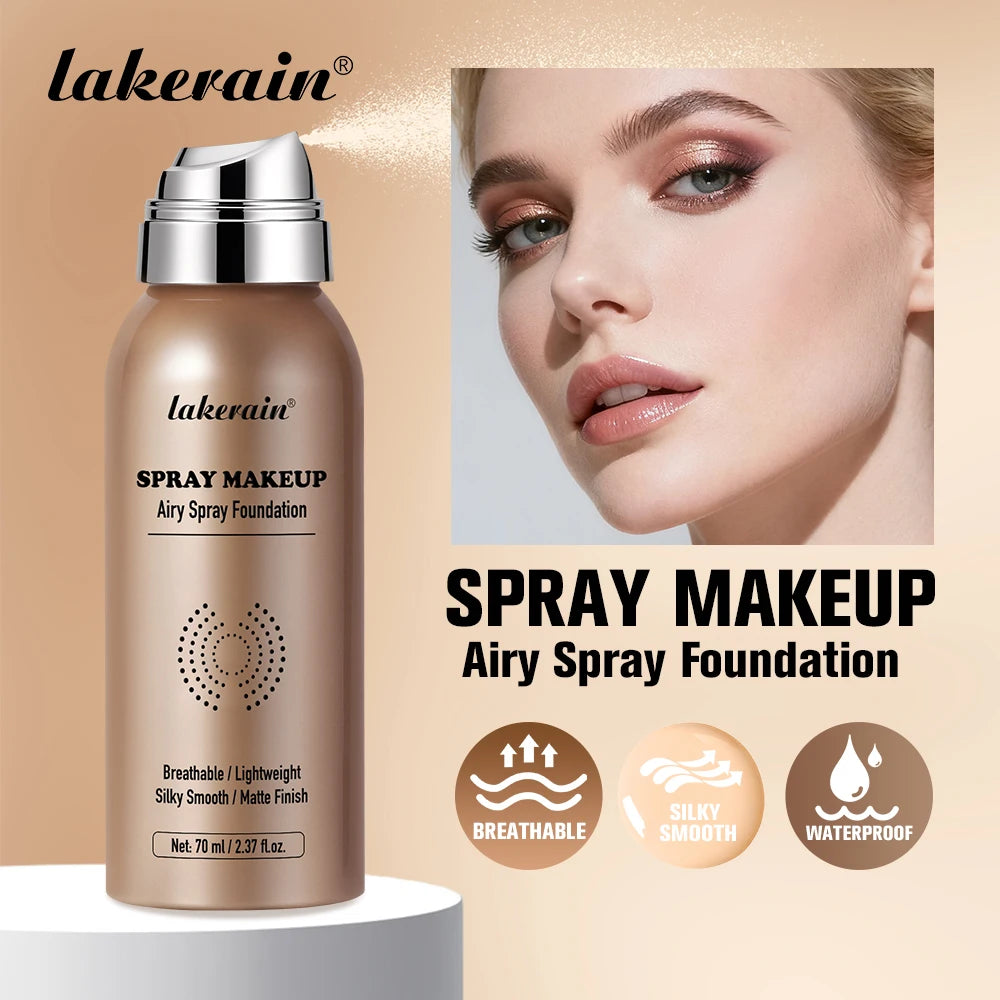 Airy Foundation Spray Waterproof Sweat-resistant Natural Silky Matte Finish Even Skin Tone Breathable Foundation Make-up Spray Oasis Select