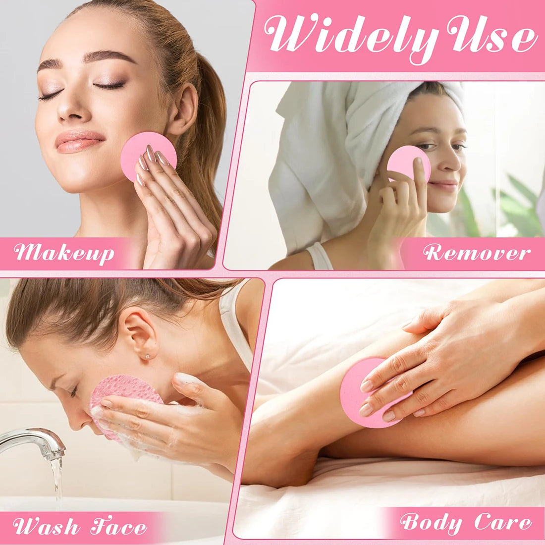 12PCS Facial Sponge Compressed, Face Cleansing Sponge Cosmetic Wet Puff Dry Wet Makeup Facial Sponge Round Wash Face Sponges Oasis Select