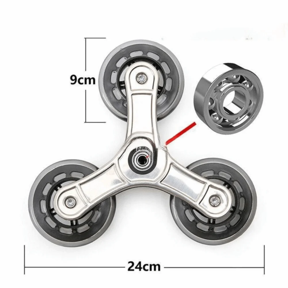 Triangle Stair Climbing Cart Wheels | Steel & PU | 35kg Load