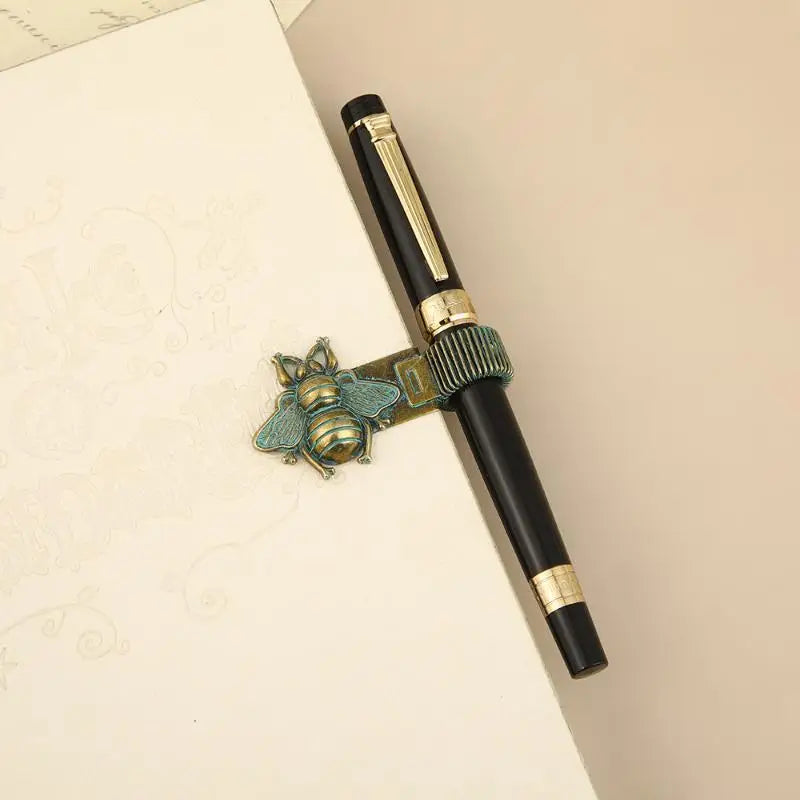 Vintage Insect Metal Pen Clip Spring Loaded Anti-Slip Durable Pen Holder for Notebook Journal Planner School Office Use Oasis Select