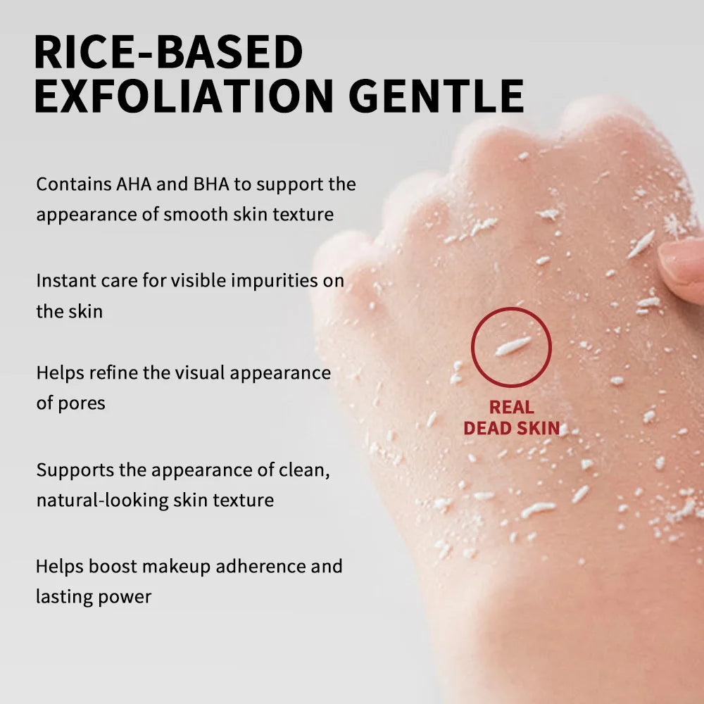 Rice Peeling Ampoule Soft Exfoliating Face and Body Scrub Dead Skin Cells Blackhead Remover for All Skin Types korean skin care Oasis Select