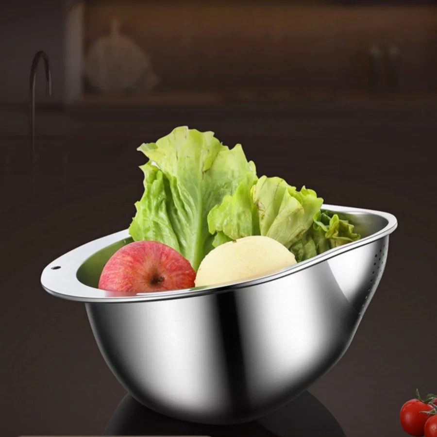 1pc Stainless Steel Fine Mesh Strainer - Multi-Purpose Rice Washer & Vegetable Fruit Sieve Bowl for Kitchen Food Drainer, Pasta Oasis Select