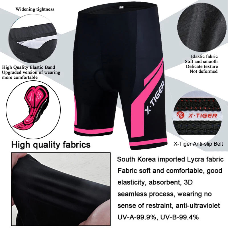 X-Tiger Women's Cycling Shorts Shockproof MTB Mountain Bicycle Shorts Breathable Lycra Sport Cycling Clothes Oasis Select