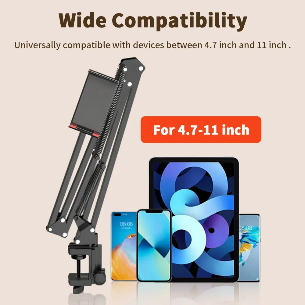 Tablet Holder for Bed with 90cm Metal Arm 360° Rotating Bed Tablet Mount Stand For iPad Stand 4.5~11 Inch Phone Tablet Bracket Oasis Select