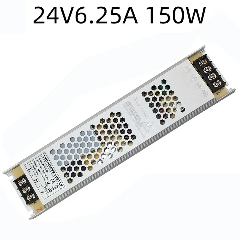 12V 24V Power Supply Transformers 220V AC DC Converter Switching Power Supply 60W 150W 200W 300W 400W SMPS Led Driver Ultra Thin Oasis Select 24V6.25A 150W 180V-265V