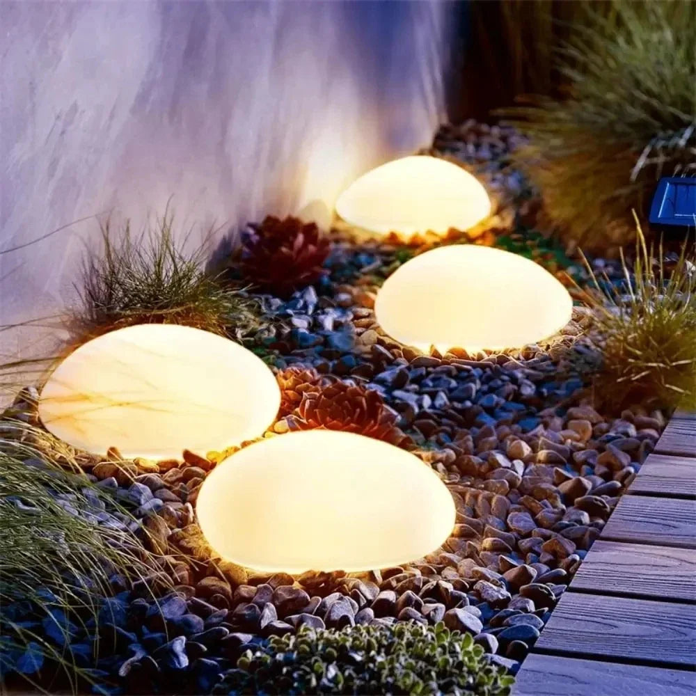 Solar Decorative Lamp Frosted Ground Lamp Outdoor Waterproof Energy Saving Lantern Pebble Lawn Light Home Garden Lighting Lamp Oasis Select
