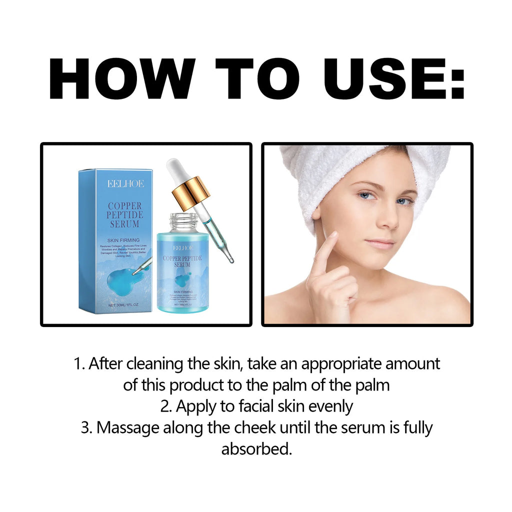 Eelhoe Copper Peptide Face Serum – Fine Lines & Repair 30ml Copper Peptide Serum Oasis Select