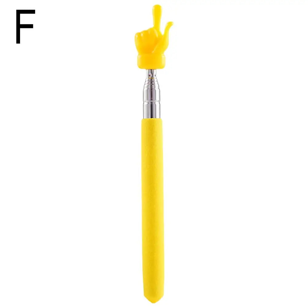 Retractable Teacher Pointer Finger Design StainlessSteel Telescopic School Teaching Pointer Stick Teacher Supplies for Classroom Oasis Select YELLOW