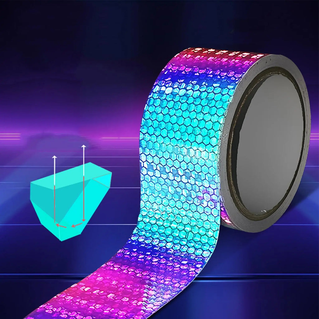 Reflective Stickers Self-Adhesive Decorative Laser Tape DIY Glitter Party Gift Packing Home Decor Tape Hot Stamping Sticker Tape Oasis Select