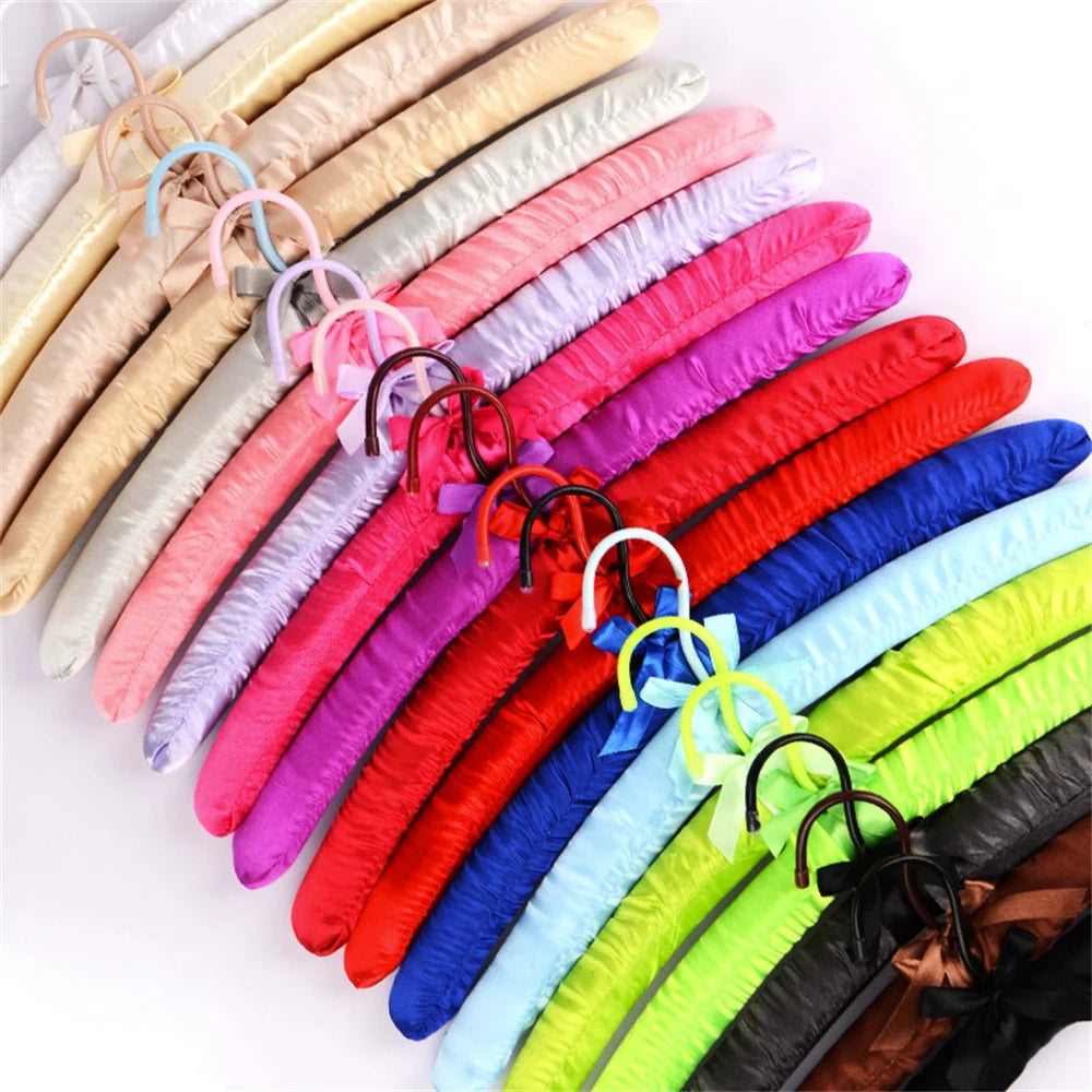1PC Satin Padded Clothes Hanger Silk Wrapped Coat Rack Wrinkle Non-slip Coat Hanger Dress Clothes Sponge Hanger Oasis Select