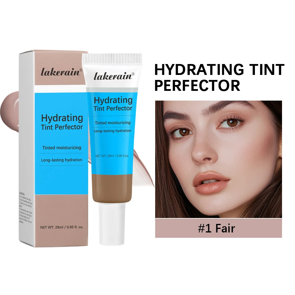 Lakerain Liquid Foundation Cream Moisturizing Lightweight Tinted Hydrating Cream Concealer Long-lasting Face Base Makeup Oasis Select 01 Fair