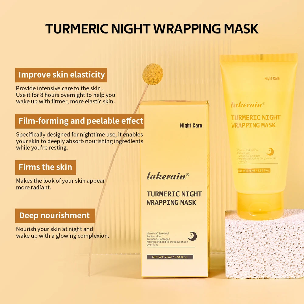 Overnight Wrapping Peel Off Mask Kojic Acid Turmeric Nourishes Hydrolyzed Collagen Glowing Skin Skin Firmnes Korean Skincare Oasis Select