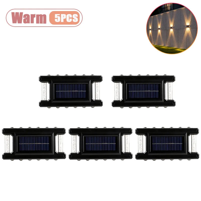 1-5PCS Solar Wall Wash Lights Outdoor IP65 Waterproof LED Warm White Landscape Lighting for Garden Yard Patio Ambient Decor Oasis Select Warm-5PCS