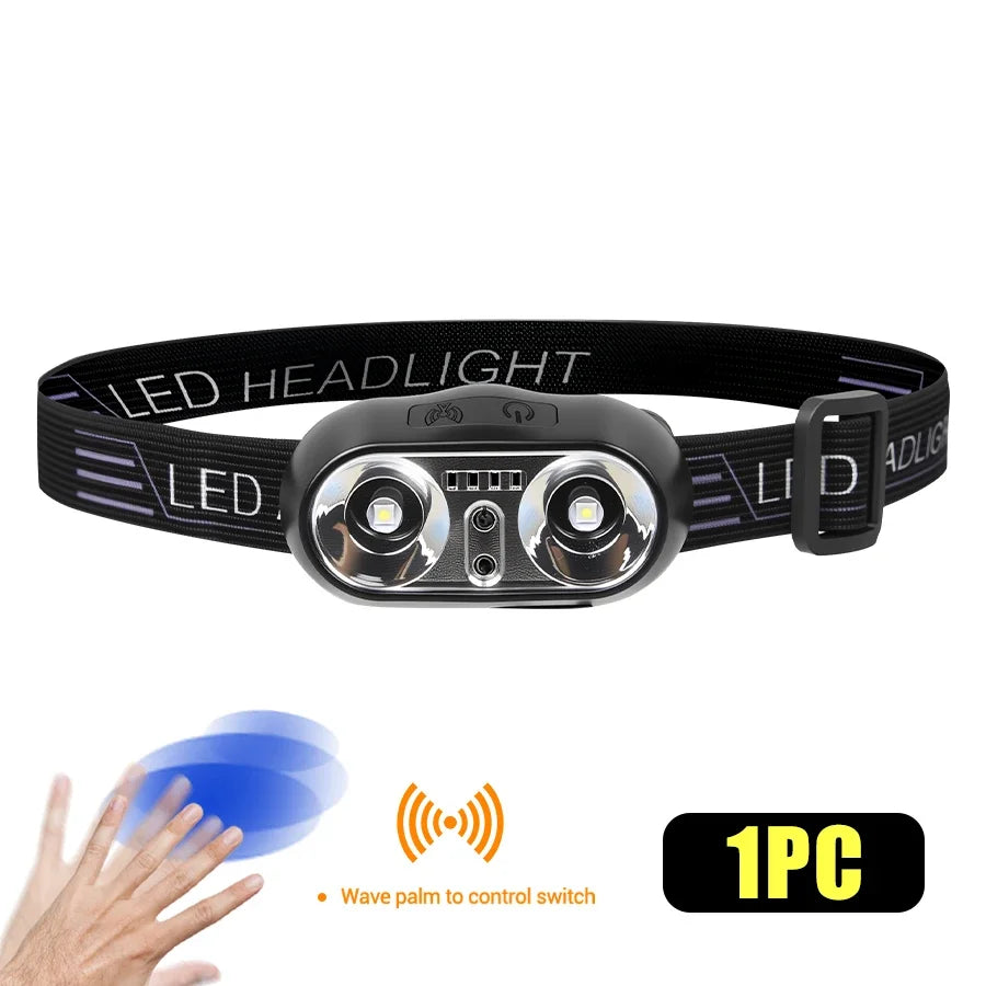 KDULIT COB LED Headlamp | USB-C Rechargeable, IPX4 Waterproof