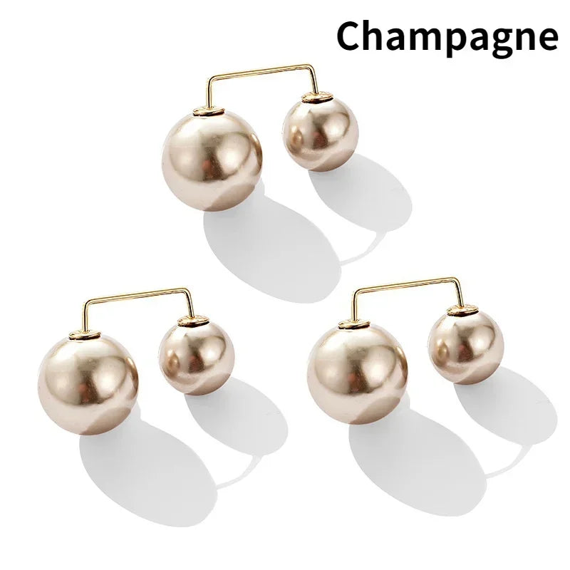 3/12PCS Pearl Non-Slip Safety Pins Dress Brooch Decoration Dress Waist Fastening Pins Collar Adjustment Scarf Fashion Versatile Oasis Select 3pcs Champagne