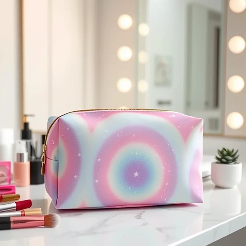 Gradient Cosmetic Bag with/without Handle, Waterproof Makeup Pouch, Portable Travel Toiletry Organizer for Women ﻿ Oasis Select