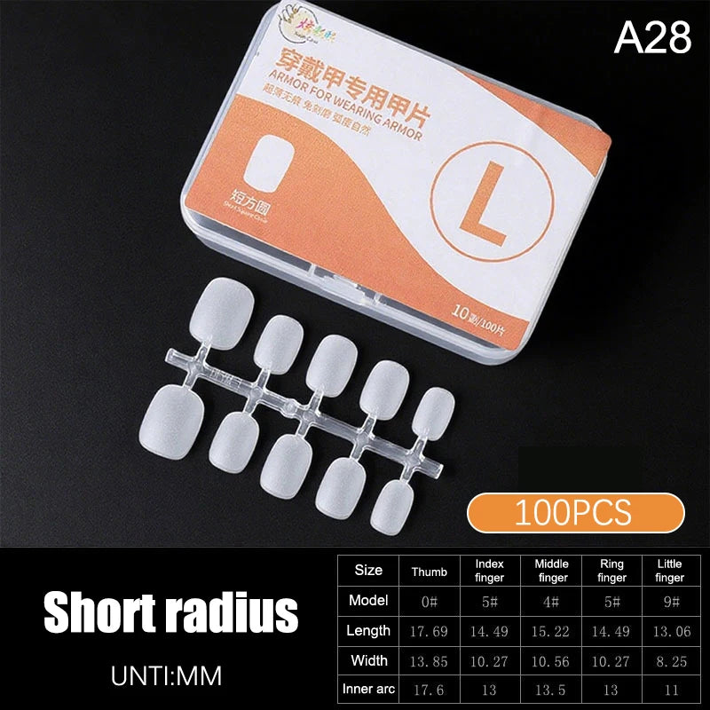 100pcs Clear Press-On Nail Tips – Full Cover Ultra-Thin False Nails