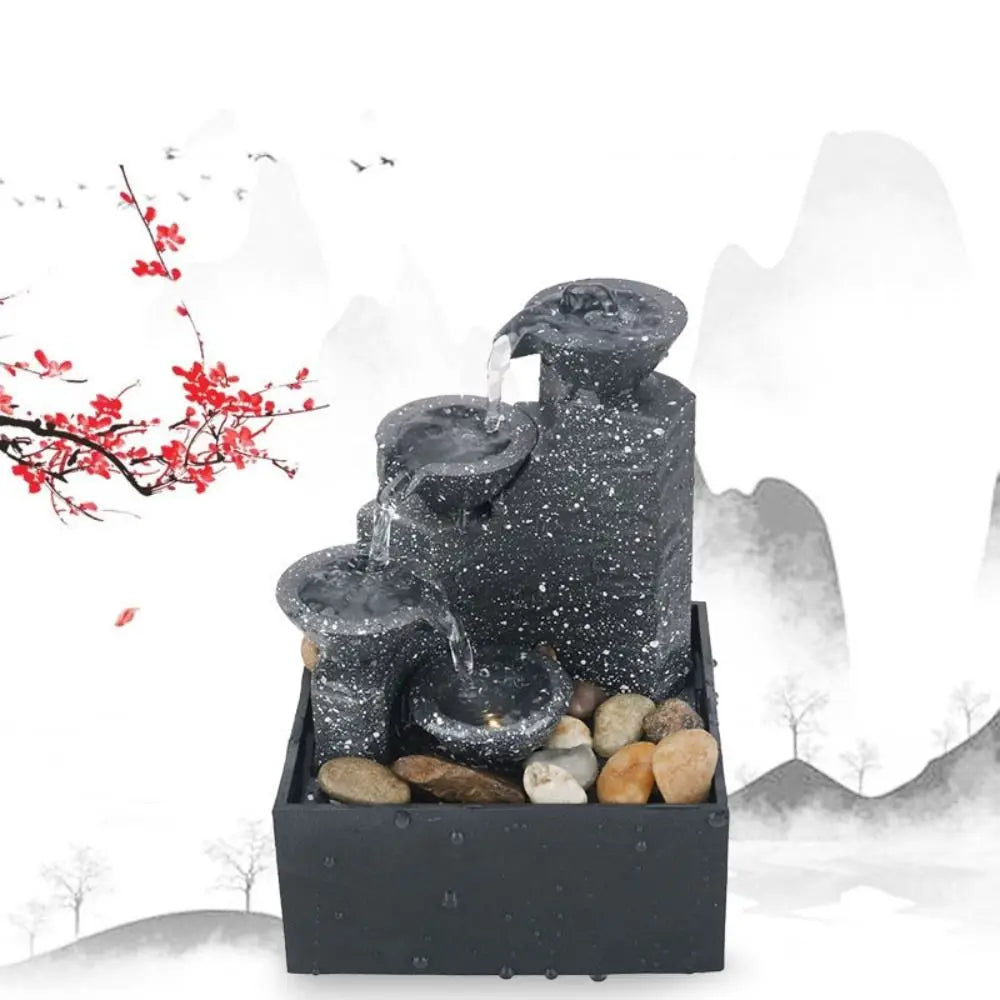 Creative Exquisite Tabletop Fountain Plastic Realistic Tabletop Waterfall Relaxation Mini Fountain Desktop Oasis Select