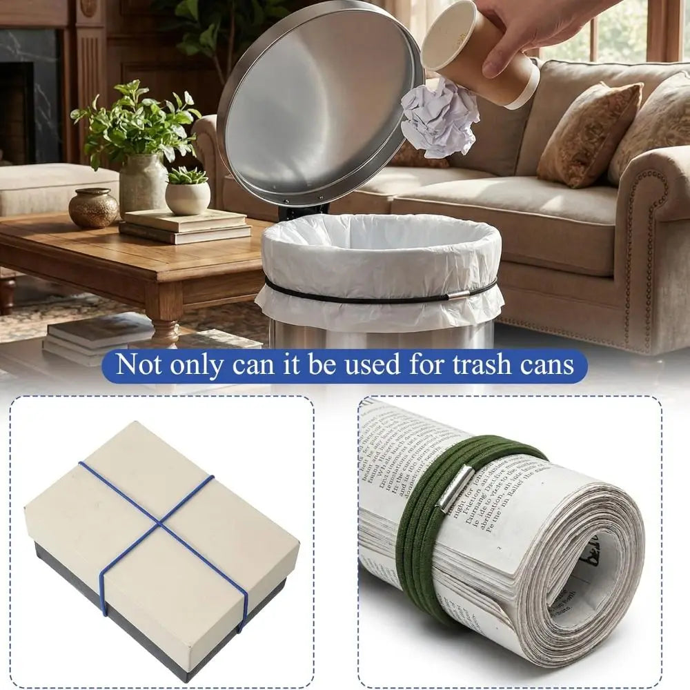 3-Pack Elastic Trash Can Bands – Rubber Garbage Bag Holder