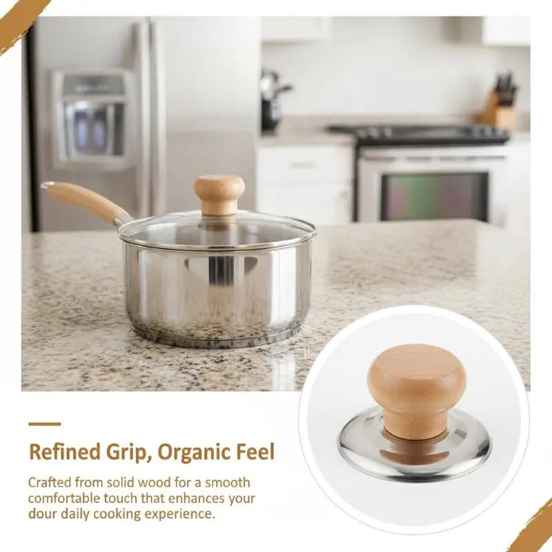 3 PCS Universal Pot Lib Knobs Caps Wooden Heat-Resistant Cooking Pan Lid Covers Replacement Lifting Handle Cookware Handgrip Oasis Select