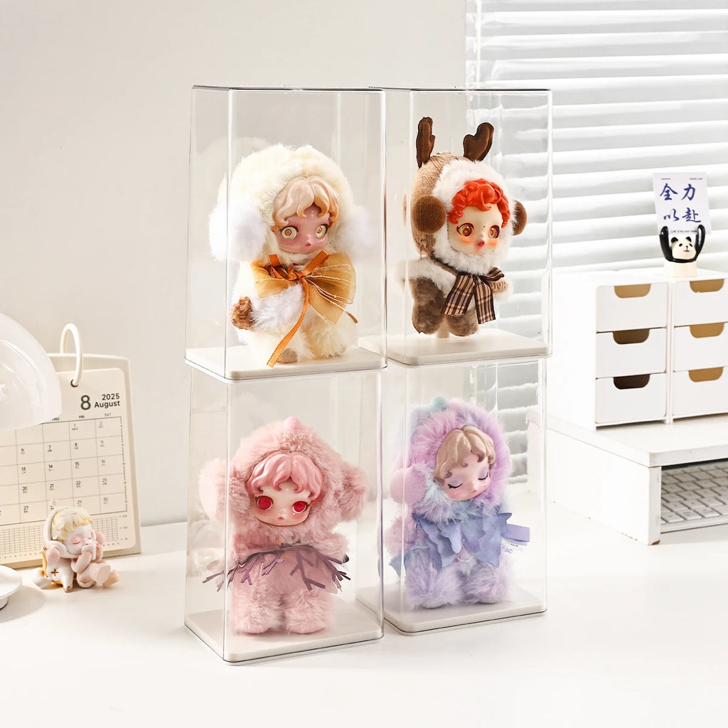 1pc transparent acrylic dustproof labubu display box, toy collectible display box, desktop organizer Oasis Select