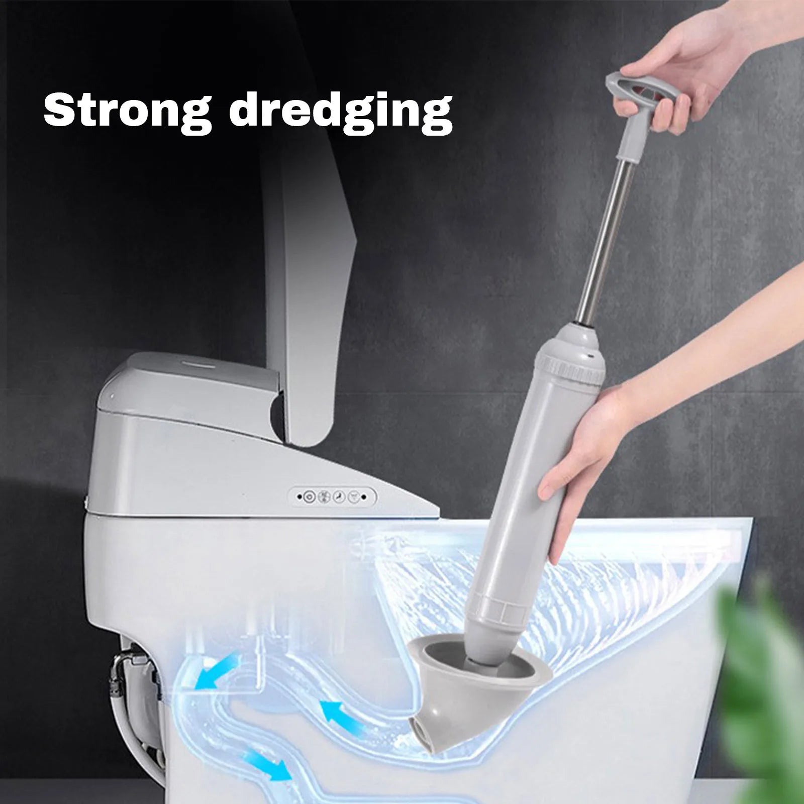 Bathroom Toilet Clog Remover Plunger Vacuum Pump Plunger Manual High Pressure Household Toilet Clog Remover Suction Plunger Oasis Select