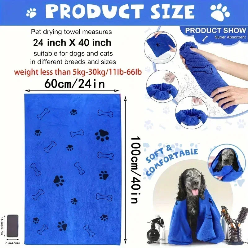 Quick-Drying Microfiber Dog Towel Absorbent Pet Bath Product Fiber Quick-drying Bath Towel Car Wiping Cloth Pet Supplies Oasis Select