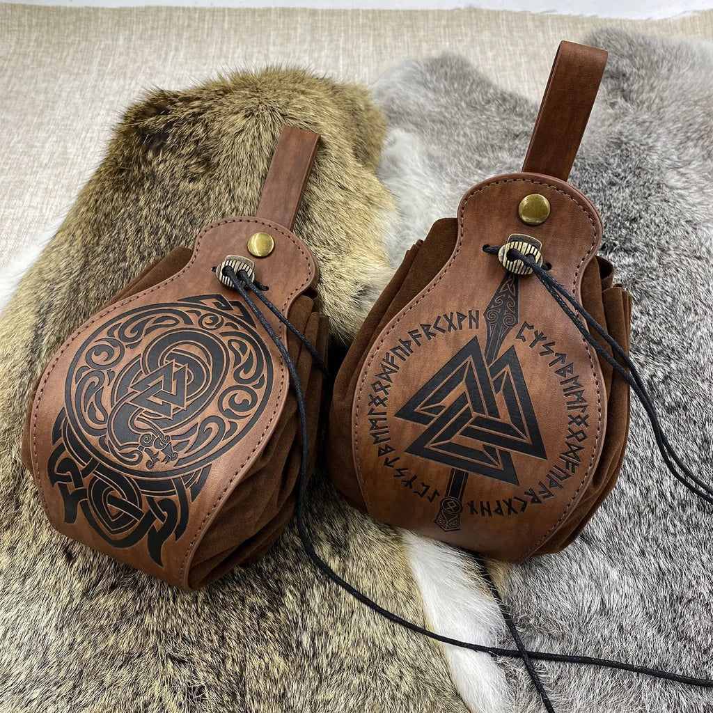 PU Leather Celtic Dice Bag Pouch | D&D RPG LARP Medieval Gift