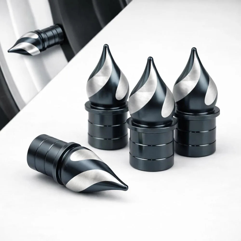 4Pcs Tire Valve Stem Caps CNC Aluminum Alloy Valve Caps Corrosion Resistant & Airtight, for Cars Trucks SUVs Motorcycles Bikes Oasis Select Grey-4Pcs
