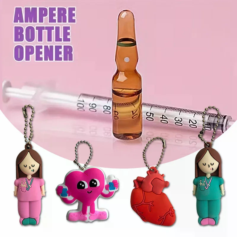 Syringe-Shaped Ampoule Bottle Opener Keychain for Nurses And Doctors Medication Vial Breaker Tool Oasis Select