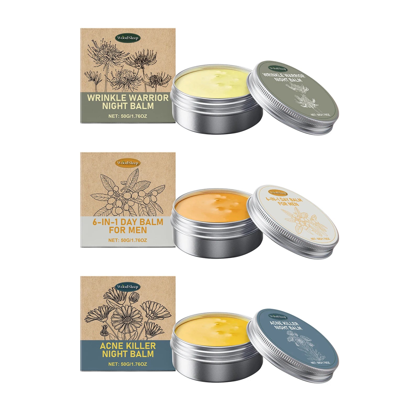 WOODSLEEP 6-in-1 Firming Day Balm Face Cream 50g | Brightening Face Moisturizer Balm Oasis Select 3 IN 1