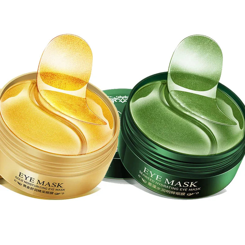 BIOAOUA 24K Gold Collagen Eye Masks 120pc – Dark Circles & Bags Collagen Eye Patches Oasis Select Each 1 Box