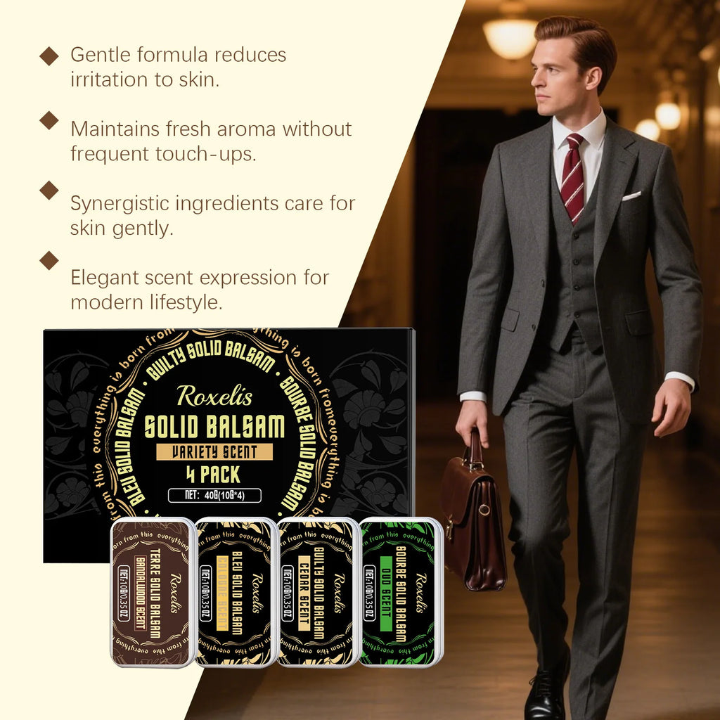 Roxelis Elegant Solid Perfume Set Fresh and Light Fragrance Naturally Long-Lasting Everyday Convenient Men's Perfume Set Oasis Select