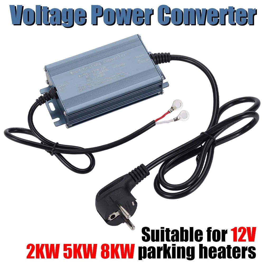 AC Power Converter Adapter 110V 220V To DC 12V 20A For Parking Heater 2KW 5KW 8KW High Power Supply With European Standard Plug Oasis Select 1 Pc