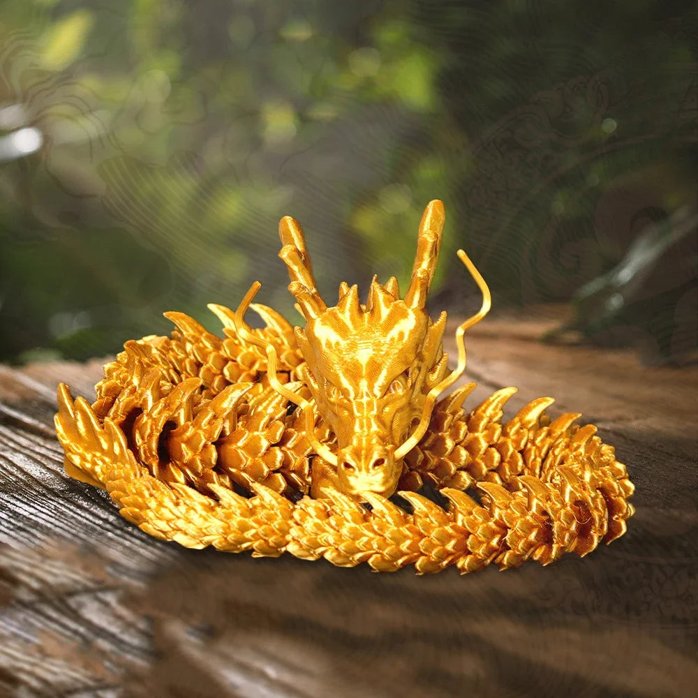 3D Printing Chinese Dragon Landscaping Ornaments Handicrafts Joints Movable Creative Figure Decoration Children's Gift Toys Oasis Select 1 45cm