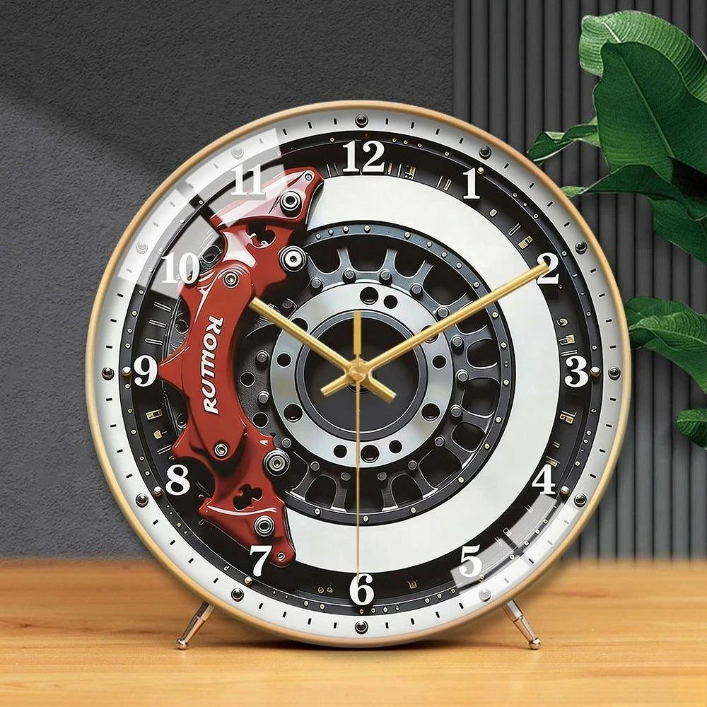 Industrial Style Hub Clock Modified Car Brake Caliper Mute Table Clock for Living Room Desk Clock Oasis Select