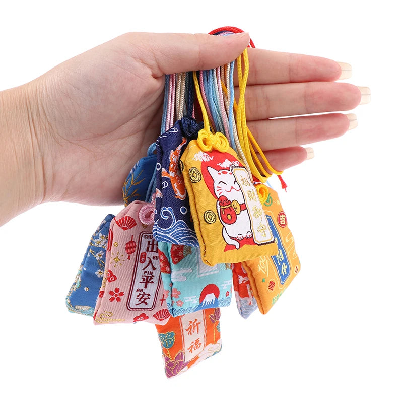 Classic Japanese Prayer Imperial Amulet Omamori Fortune Success WorkGod Of Wealth Small Blessing Bag Kid Gift Pendant Oasis Select